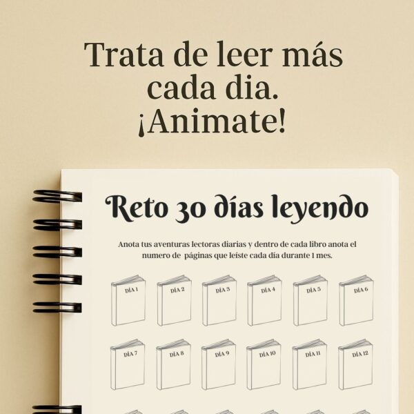 Interior agenda para registro de libros Book Tracker lectura