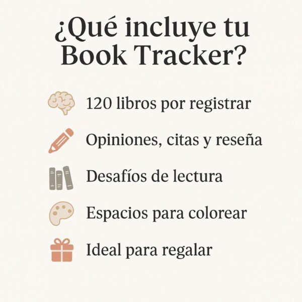 Book Tracker lectura contenido Interior agenda para registro de libros